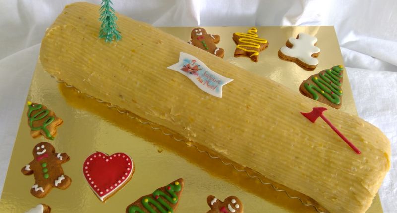 Delices et traditions, buche à la patate douce Guadeloupe - buche de noel