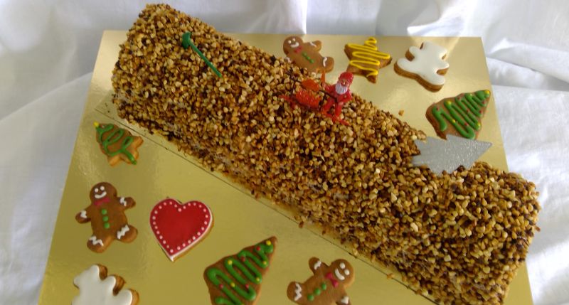 Delices et traditions, buche moka Guadeloupe - buche de noel